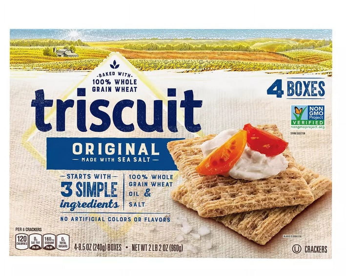 Triscuit Original Whole Grain Wheat Vegan Crackers, 4 pk./8.5 oz.