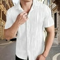 thumbnail image 2 of Besolor Men's Casual Button down Shirts Collared Short Sleeve Striped Textured Summer Beach Vacation Shirt Tops, 2 of 6