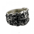 thumbnail image 1 of Boussole Vintage Rétro en Acier Inoxydable Pirates Marin Biker Cocktail Ring(Circonférence 59.5mm), 1 of 4