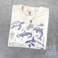 thumbnail image 2 of Ocean Sea Life Graphic Print T-Shirt | Vintage Marine Animals Tee | Sea Turtle Dolphin Whale Retro Unisex Top, 2 of 7