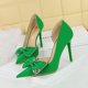 thumbnail image 3 of Zapatos de novia clásicos de tacón alto, delgados, a la moda para damas, con boca poco profunda, puntiagudos, huecos en los lados y lazo de diamante, 3 of 5