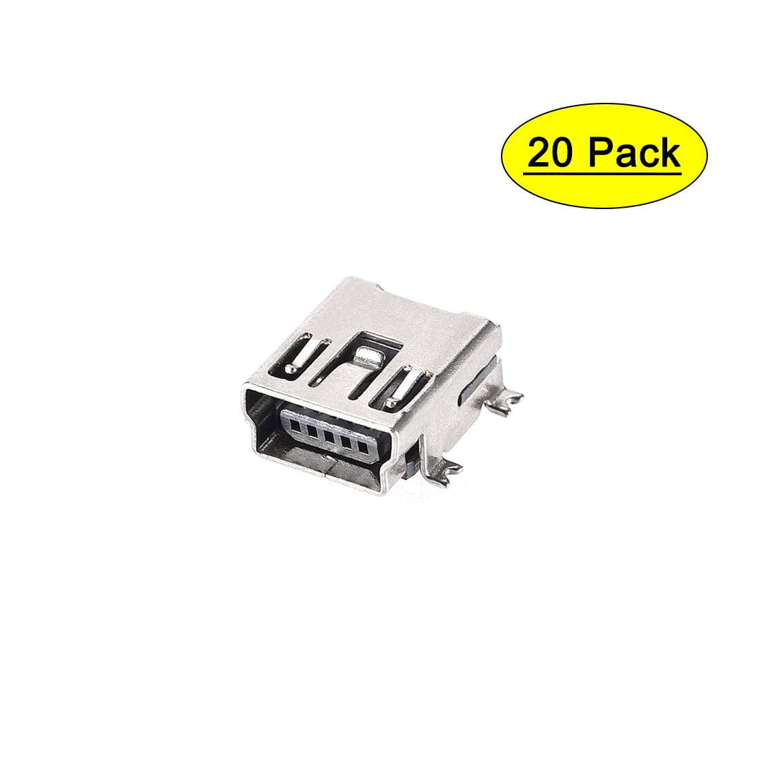 Color: 100PCS Gimax 10-500pcs 180 Degree white Dual micro mini USB 2.0 Data Connector Jack socket USB Female Plug for DIY Accessories Computer PC