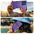 thumbnail image 4 of For Motorola Edge (2025) Phone Case,WIth Invisible Kickstand,Sliding Camera Cover,Military Grade Protective Heavy Duty Protection Shockproof Anti-Scratch Rugged Durable Phone Case,Purple, 4 of 7