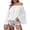 White, variant on CaComMARK PI Women's off Shoulder Tops Bell Long Sleeve Chiffon Blouse Casual Loose Shirts Trendy Flowy Dressy Vacation Outfits White