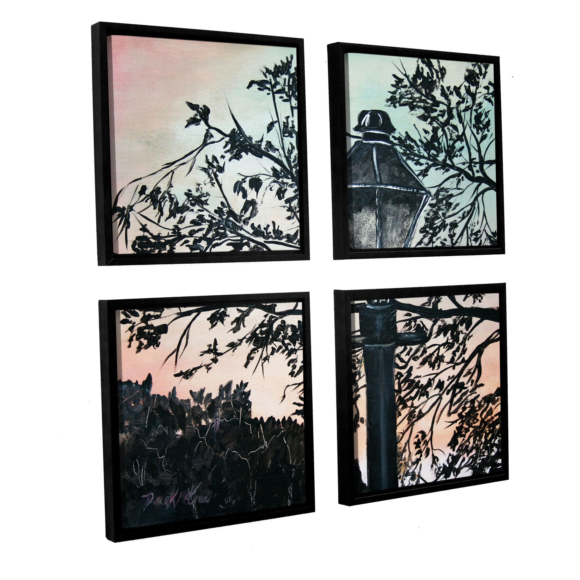 ArtWall Derek Mccrea "Street Light" 4-Piece Floater-framed Canvas Square Set