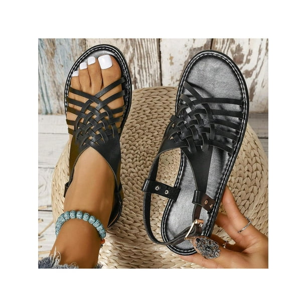 Peep toe woven sandals deals