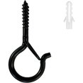 thumbnail image 1 of - Juego De 12 Ganchos De Pared Para Techo Atornillados, Colgador Q De Seguridad Resistente Para Cestas De Plantas, Luces De Cadena, Linternas, Campanas De Pájaros, Color Negro, 1 of 5