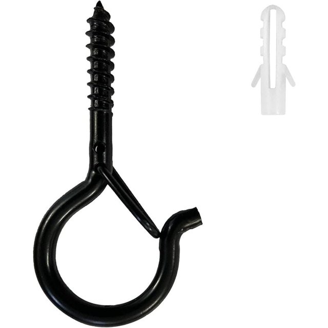- Juego De 12 Ganchos De Pared Para Techo Atornillados, Colgador Q De Seguridad Resistente Para Cestas De Plantas, Luces De Cadena, Linternas, Campanas De Pájaros, Color Negro