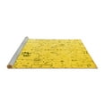 thumbnail image 2 of Ahgly Company Machine Washable Indoor Round Solid Yellow Modern Area Rugs, 5' Round, 2 of 4