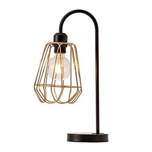 Cotulin Modern Industrial Small Gold, Geometric Metal Small Table Lamps