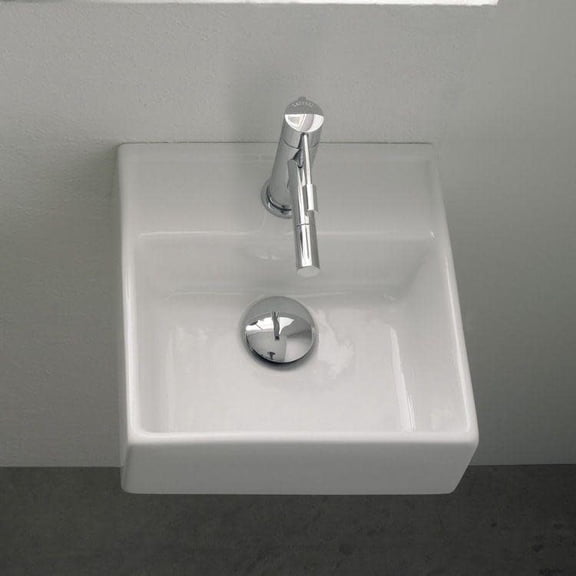 Nameeks 8036-One Hole Scarabeo 11-3/4" Ceramic Wall Mounted / Vessel Bathroom Sink - White