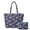 Abstract Boho Floral, variant on Blue Bow Floral Patchwork Quilted Tote Bag with Matching Cosmetic Pouch Set, Lightweight Shoulder Bag Work Travel Shopping Handbag for Women