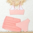 thumbnail image 6 of Girls Swimsuit Set 3 Piece Beach Bikini Swimwear Set with Skirt Cover up Solid Girls Bathing Suits 10-12, 6 of 7
