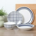 thumbnail image 3 of Gibson Home Seaboard Decorated White and Blue Porcelain Plates and Bowls Dinnerware Set, 3 of 6