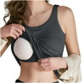 thumbnail image 3 of Jinhomg Womens Tank Tops with Built in Bra Casual Sleeveless Workout Yoga Shirt Basic Solid Undershirt Plus Size Padded Camisole Shelf Bra Dark Gray XXXL, 3 of 10