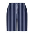 thumbnail image 3 of Men's Striped Color Block Shorts Lightweight Casual Drawstring Elastic Waist Short Summer Beach Shorts Sweatpant, 3 of 4