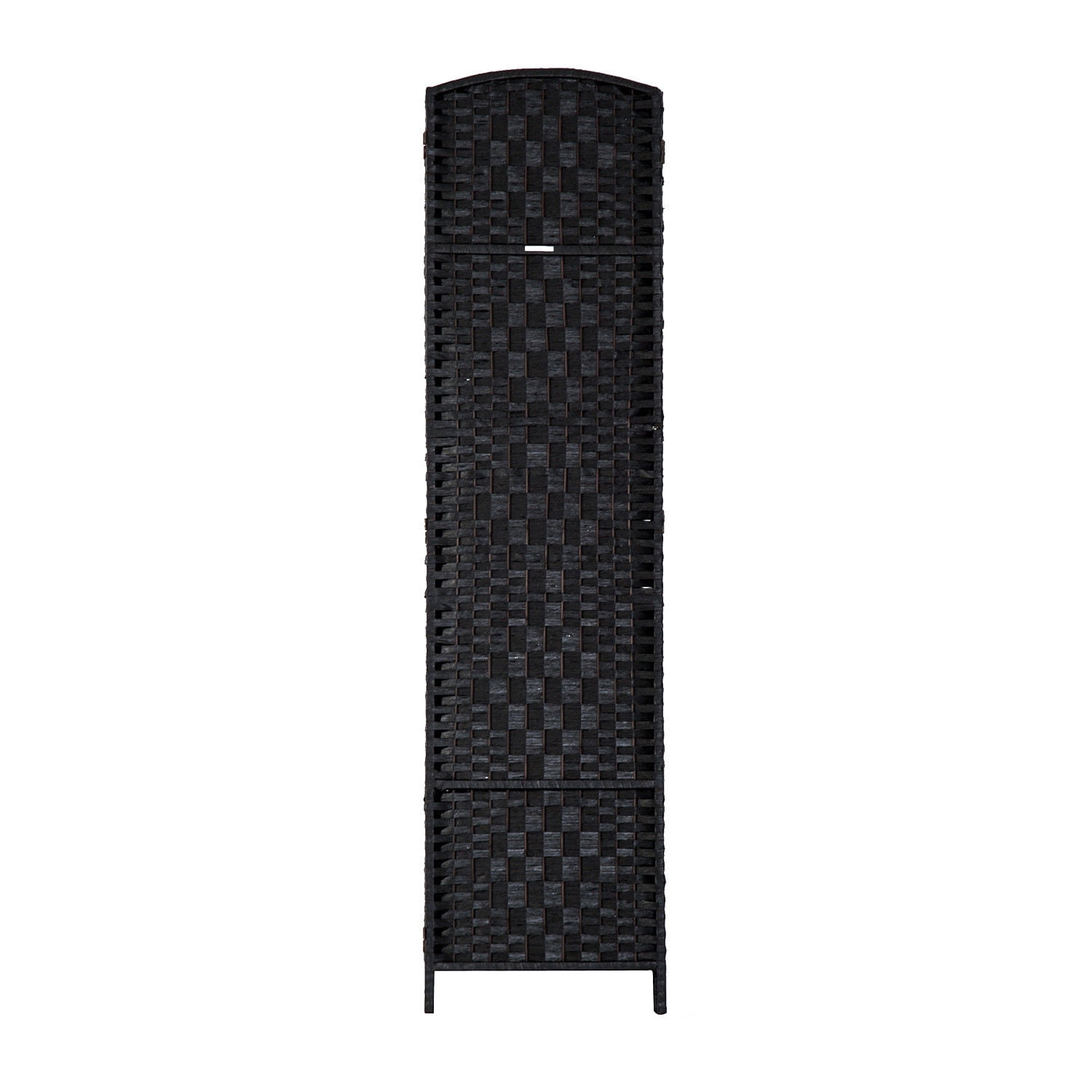 HomCom 6' Tall Wicker Weave 3 Panel Room Divider Privacy Screen - Black Wood