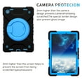 thumbnail image 6 of ELEHOLD Rugged Case for Samsung Galaxy Tab A8 10.5" (X200/X205/X207),Three-Layer Protection PC+Silicone Case with 360° Rotatable Kickstand Folding Handle Grip Shoulder Strap Shockproof Case,Black/Blue, 6 of 8