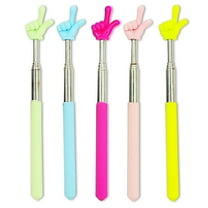 5 Pcs Finger Pointer Stick for Classroom, Multi-Function Extendable Teacher Presentation Clicker, Classroom Essentials (5 Colors)