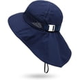 thumbnail image 3 of Sombrero para el sol de verano para niños y niñas, con protección UPF 50+, ala ancha, cuello y solapa, ideal para jugar en la playa, de 3 a 24 meses, 3 of 7