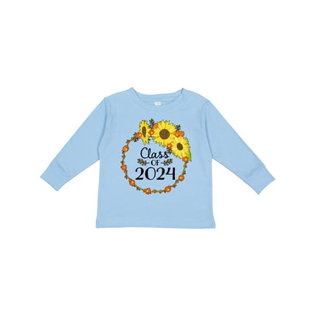 

Inktastic Class of 2024 Sunflower Wreath Boys or Girls Long Sleeve Toddler T-Shirt