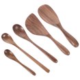 thumbnail image 4 of KAKOWELY 5pcs/set Wooden Spoon Soup Spoon Rice Spoon Kitchen Cooking Scoop Tableware,7.8X"X2.28"X0.71", 4 of 5