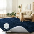 thumbnail image 3 of Homore Cute Fluffy Velvet Carpet Soft Washable Area Rugs for Bedroom/ Living Room Decoration,8'x10',Navy Blue, 3 of 8