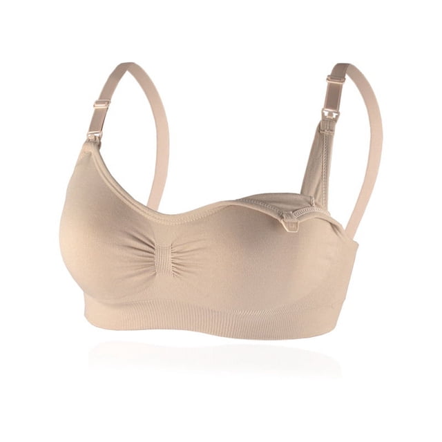 Ropa interior de lactancia para mujeres embarazadas, sujetador push up con hebilla frontal inalámbrica, sujetador de lactancia antidesbordamiento, sujetador de momia posparto de talla grande para