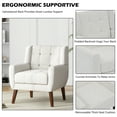 thumbnail image 4 of UIXE Modern Accent Chair Set of 2 Indoor Upholstered Armchair for Living Room Comfy Arm Chair Single Sofa, Beige, 4 of 6