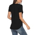 thumbnail image 4 of Askfv Womens Tops Casual V Neck Short Sleeve T-Shirt Summer Basic Blouse, 4 of 4