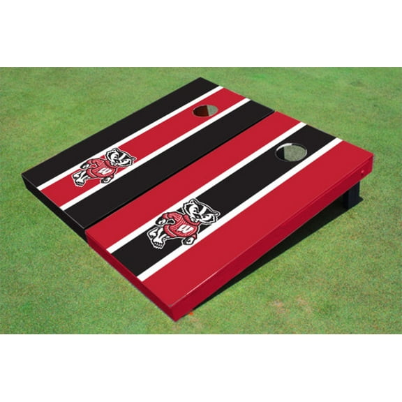 University of Wisconsin "Bucky" Alternating Long Stripe Cornhole Boards