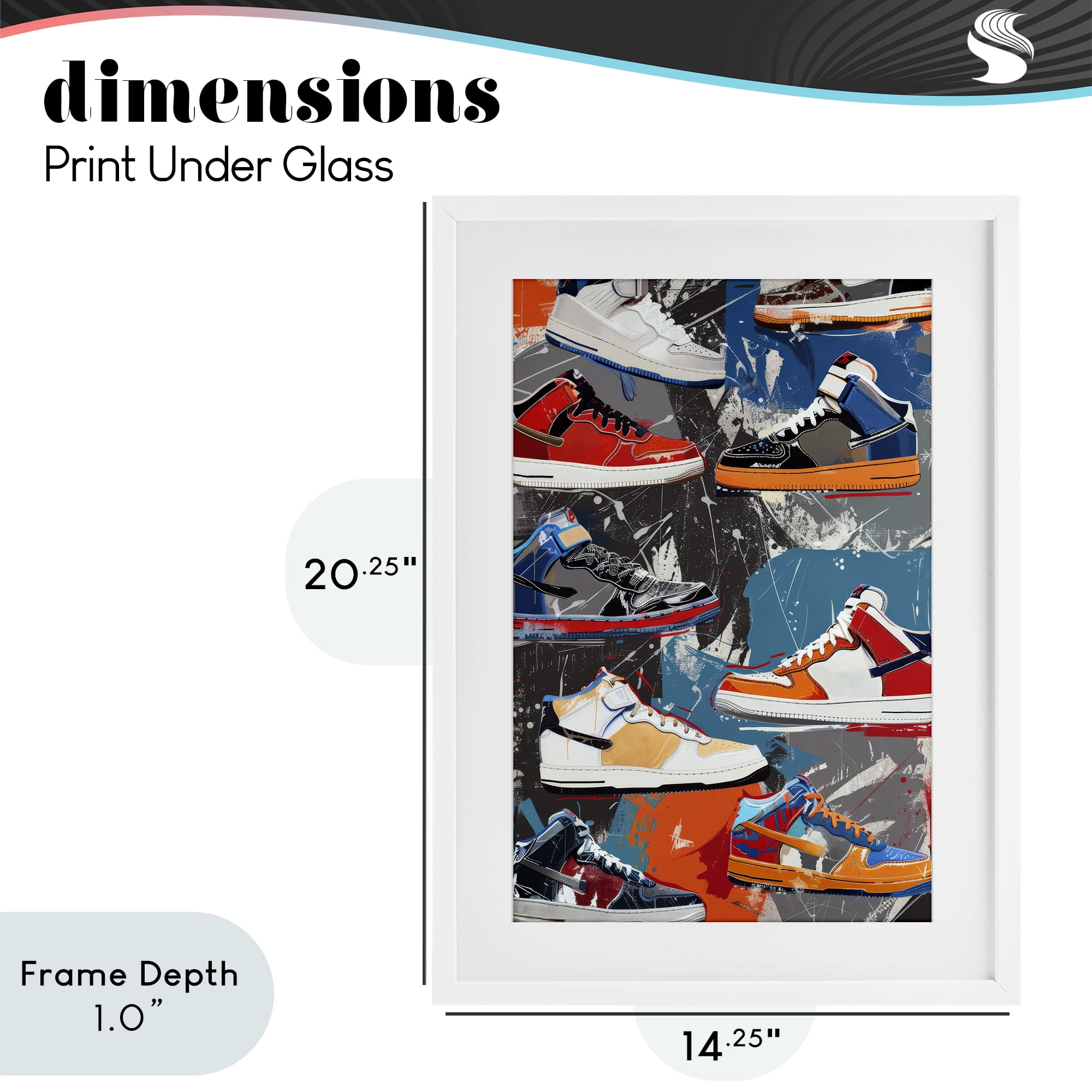 Stupell Industries Stylish Urban Shoe Collection White Framed Print Under Glass, design by Ray Powers
