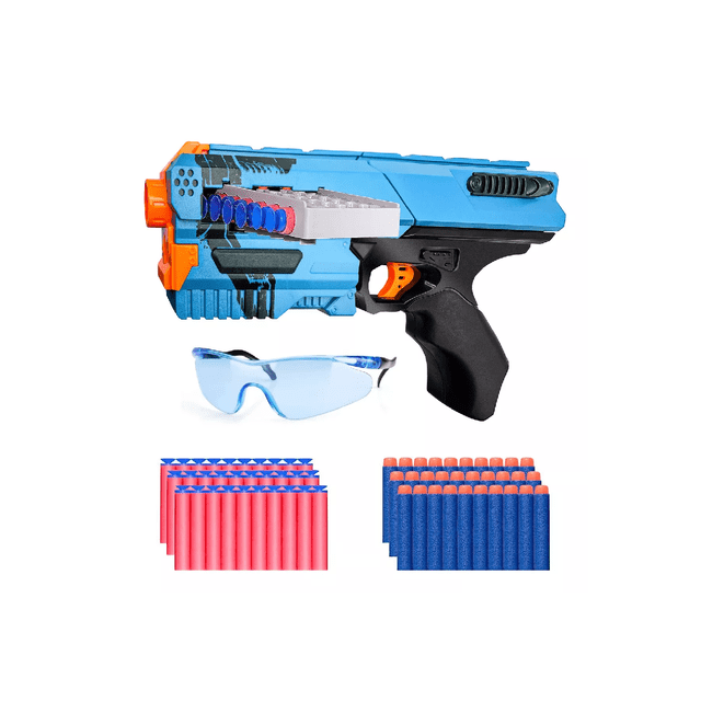 Juguete De Lanzador Con 60 Balas Para Niños, Azul