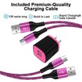 thumbnail image 7 of USB Wall Charger, 3 Pack HOOTEK Type C Block with 10FT USB C Charging Cable USB Cables, 2.1A Dual Port Android Charger Block USB Brick Charger Box Fast Charging Block Phone Charger for Samsung, Pink, 7 of 7