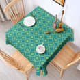 thumbnail image 2 of Yellow Lemon Fruit Slices Blue Pattern Square Tablecloth,Waterproof Square Table Cover,Wipeable Spillproof Washable Table Cover for Home Kitchen Party Decor 60"x60"(152x152cm), 2 of 6