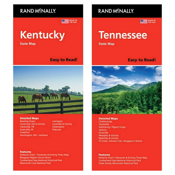 Rand McNally State Maps: Kentucky and Tennessee (2 Maps)