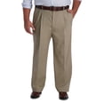 thumbnail image 2 of Men's Big & Tall Haggar Premium Khaki Classic Pleat Pants Black, 2 of 5