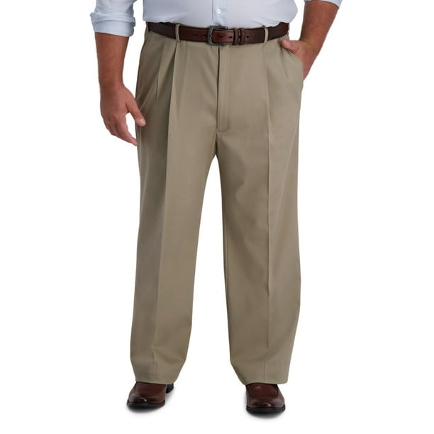 Haggar - Men's Big & Tall Haggar Premium Khaki Classic Pleat Pants ...