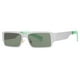 thumbnail image 1 of Gafas de sol rectangulares de estilo retro, gafas de sol cuadradas, montura ancha, unisex Silver_Green, 1 of 9