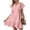 *Pink, variant on ClodeEU Women's Summer V Neck Short Sleeve Mini Dress,Loose Fit Casual Flowy Sundress with Tie Waist Army Green,Women's Plus L