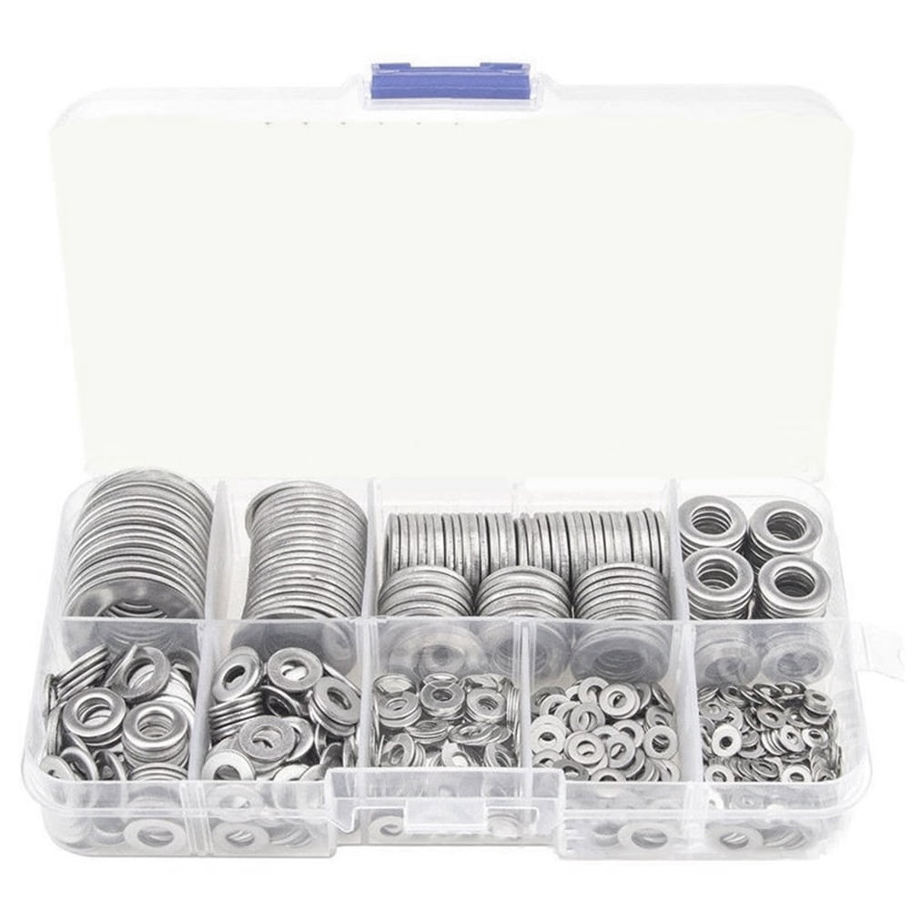 580pcs Rust Resistant Flat 304 Stainless Steel Assorted Washer Set M2-M12 