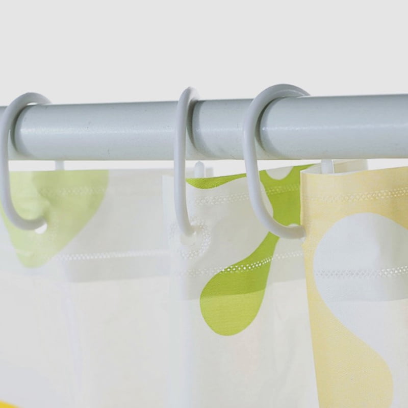 12pcs/set Shower Curtain Rings Hooks Bathroom Plastic Hanger Rail Pole S1H1 