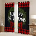 thumbnail image 2 of Homewish Merry Christmas Kids Black Out Curtains, Black Red Buffalo Plaid Curtains Pack of 2 (42x63 Each), Dreamy Starry Sky Bedroom Curtains, Curtains and Drapes Bedroom Decor, 2 of 6