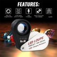 thumbnail image 1 of 10x Jewelers Loupe with UV & LED Lights, Rechargeable, 1 of 7