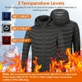 thumbnail image 5 of Heated Jacket for Men Women, Heated Jacket Long sleeve,  8 Areas Winter Heating Coat, Black XXL, 5 of 7
