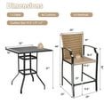thumbnail image 3 of Gymax 5PCS Patio Bar Stool & Table Set Outdoor Bistro Furniture Set w/ Cushions, 3 of 10