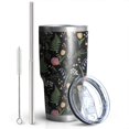 thumbnail image 2 of 30oz Pioneer Flower Floral Print Pattern Tumbler, Double Wall Vacuum Insulated Cup, BPA-Free Leak Proof Lid & Reusable Straws, Hot 12h, Cold 34h, 2 of 6