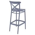 thumbnail image 2 of Compamia Cross Tabouret de Bar Contemporain en Résine pour Intérieur et Extérieur - Ensemble de 1, Gris Foncé, 2 of 5