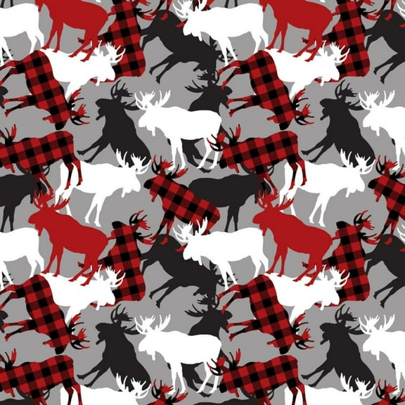 North of Ordinary Canadian Moose Cotton Fabric (1 yard)