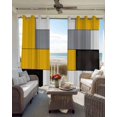 thumbnail image 4 of Yellow Grey Blackout Curtains, Light Blocking Print Window Curtains, Modern Yellow Geometric Thermal Insulated Window Drapes for Living Room Kitchen Cafe 2 Panels, 55"W x 39"L, 4 of 9